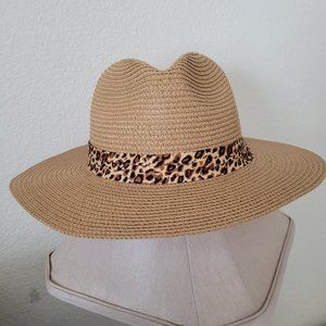 Leapord Panama Straw Hat